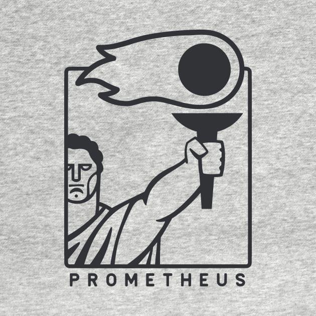 Minimalist art of Prometheus. For Geek mythology fans by croquis design